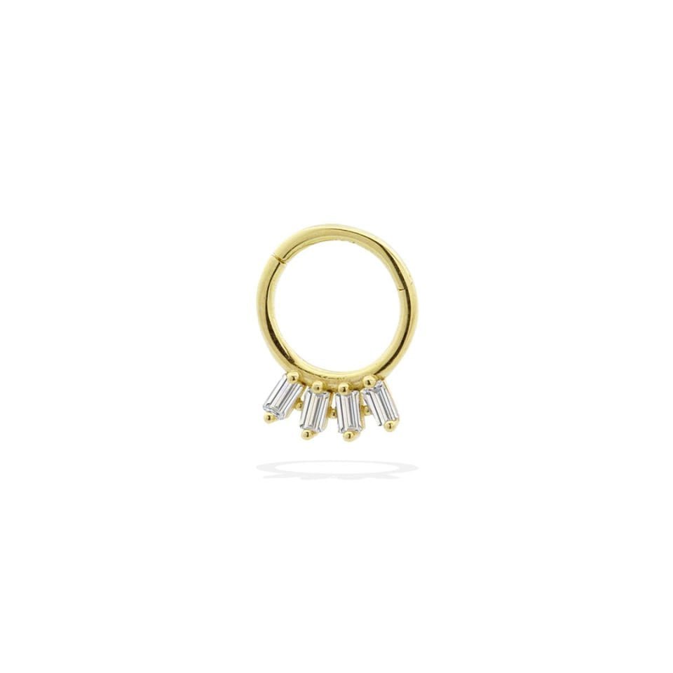 Dört Baget Taşlı Helix Piercing