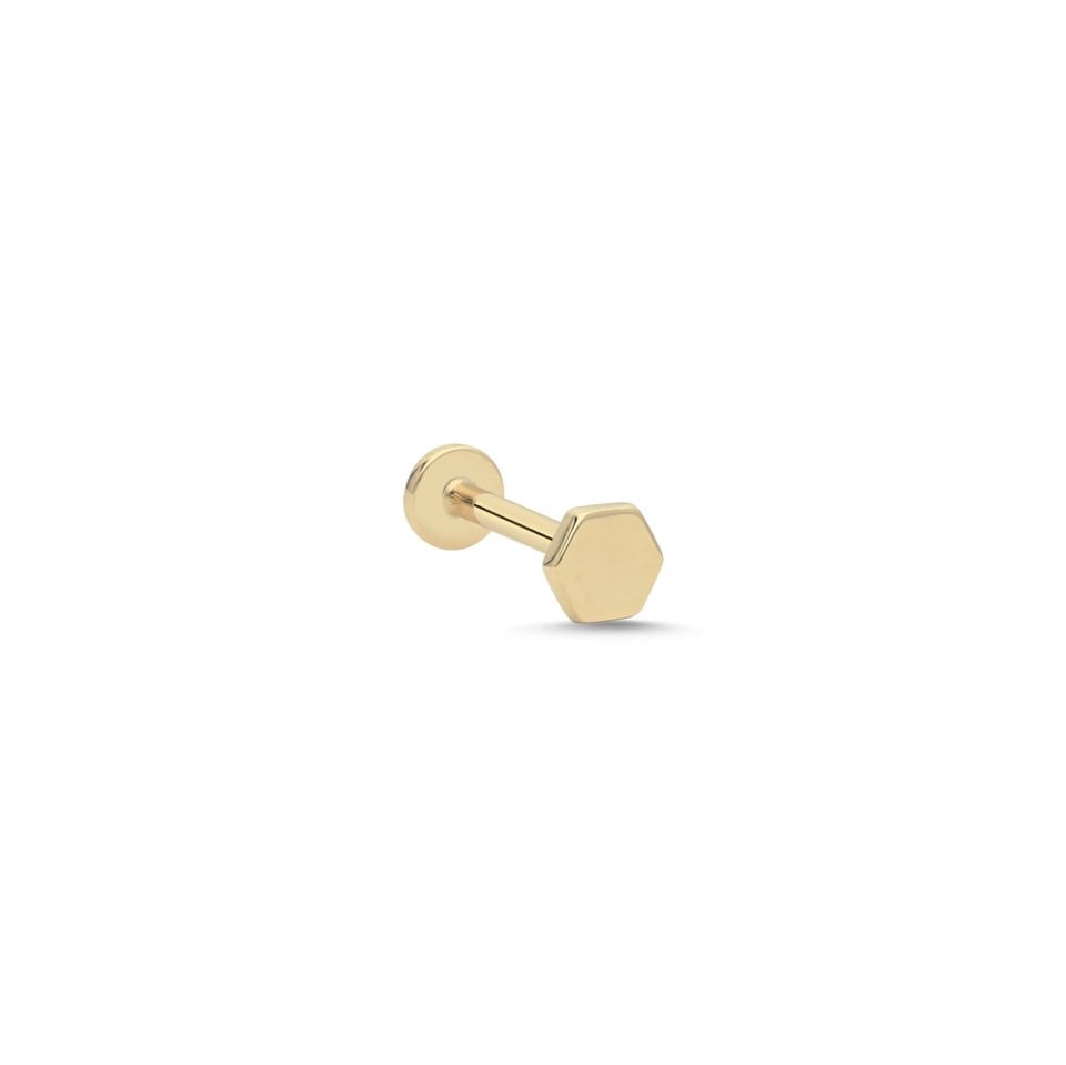 Altıgen Plaka Tragus Piercing