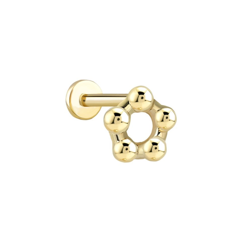 Beş Top Çiçek Tragus Piercing