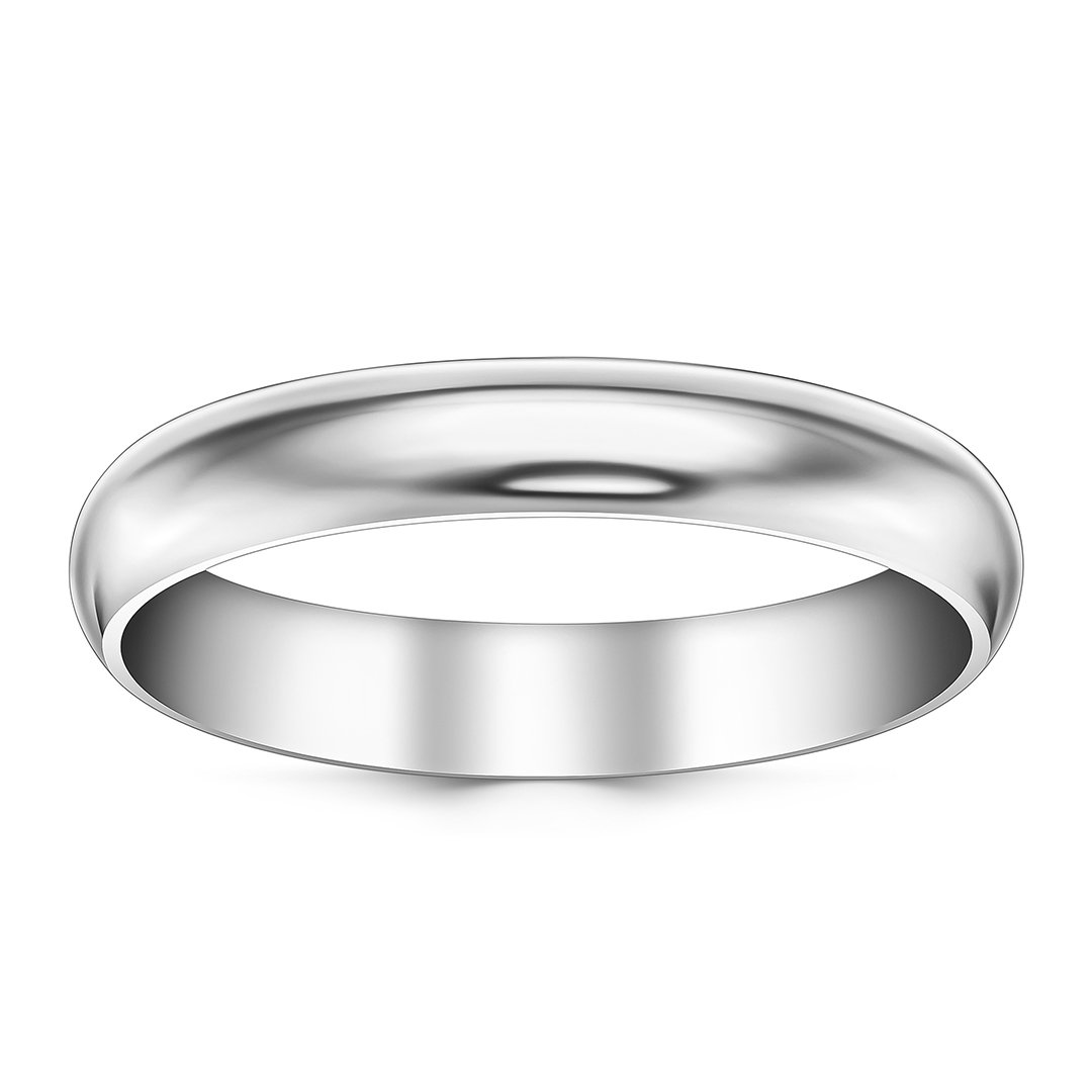 4 mm Bombe Erkek Platin Alyans
