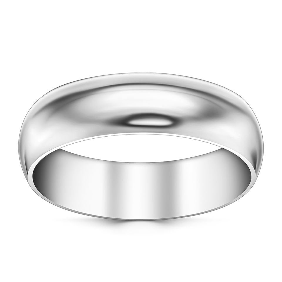 6 mm Bombe Erkek Platin Alyans