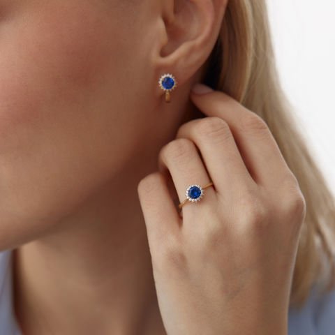 Safir Görünümlü Round Yüzük