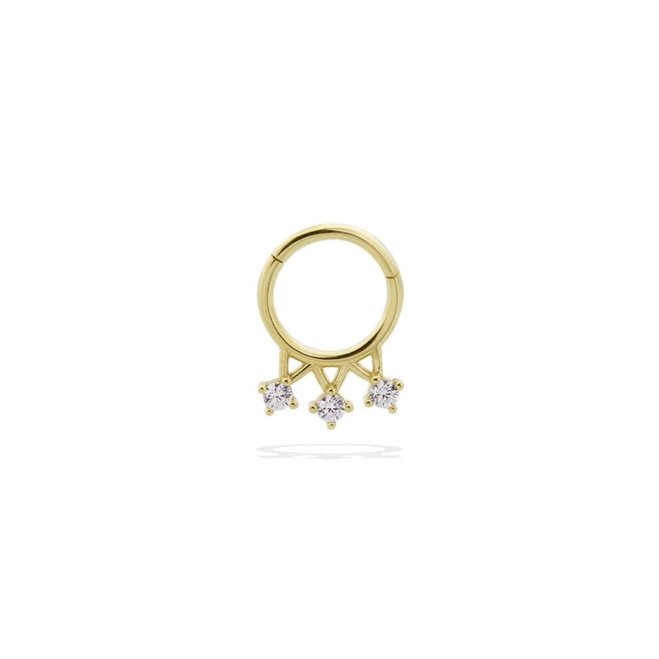 Motifli Üç Taş  Helix Piercing