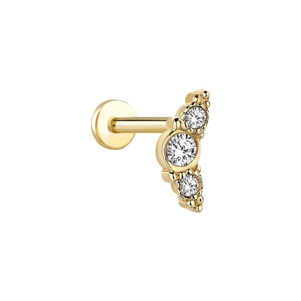 Üç Taşlı Tragus Piercing