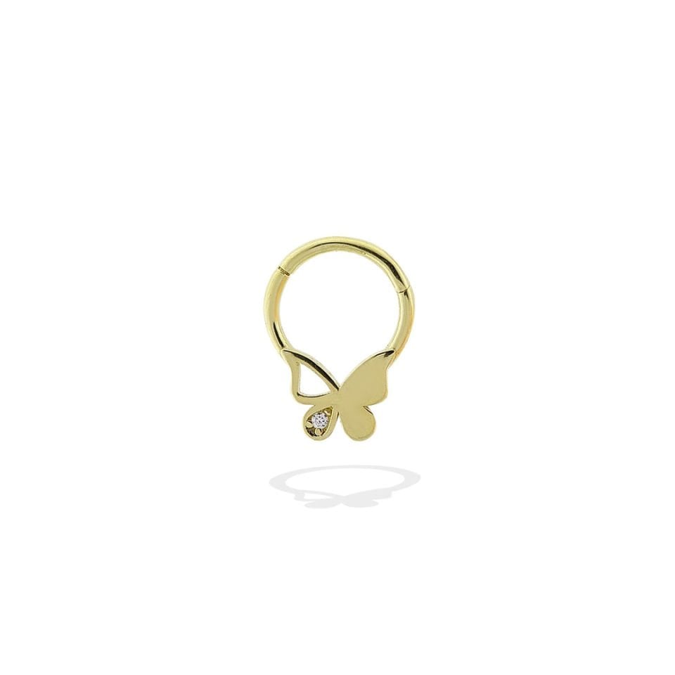 Taşlı Kelebek Motifli Helix Piercing