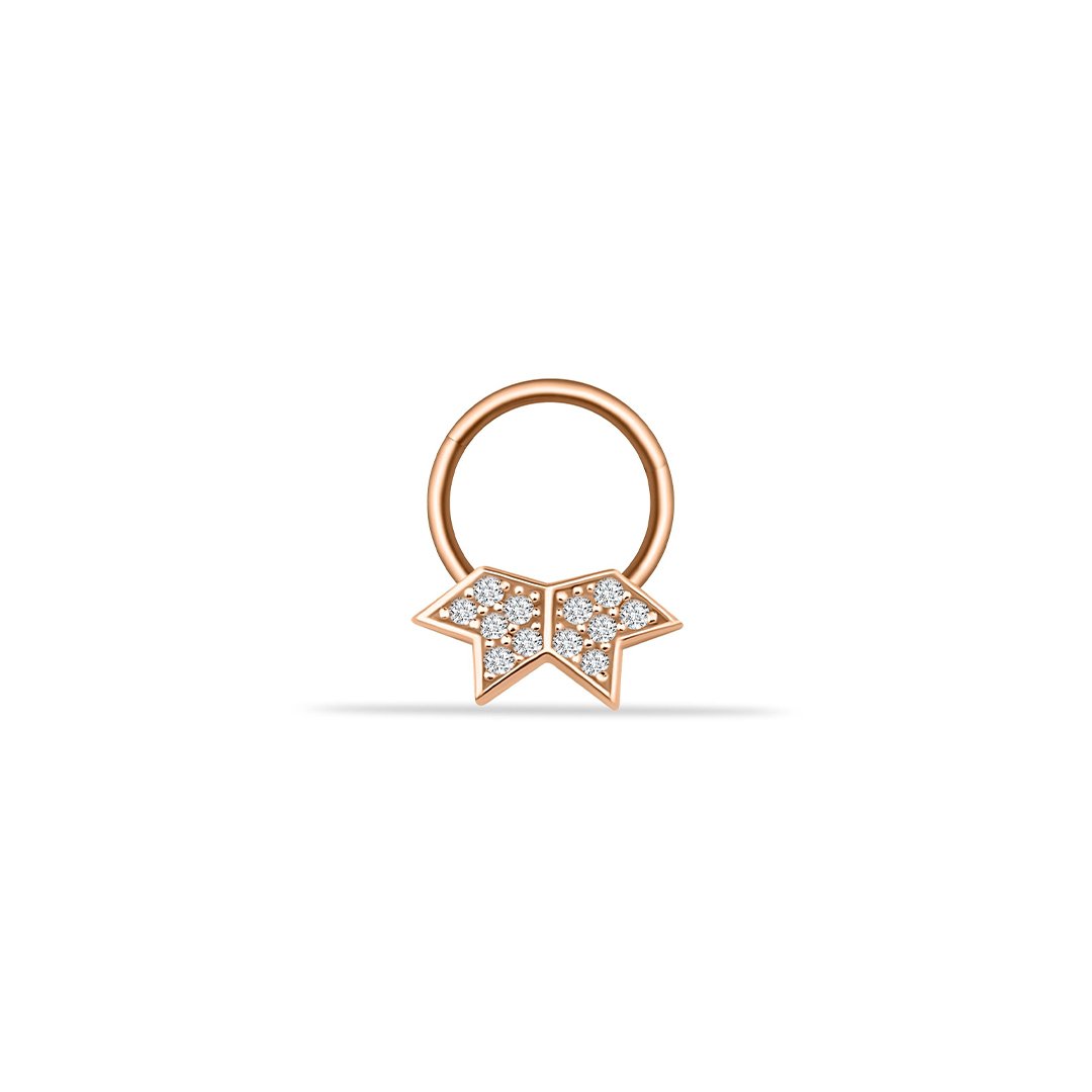 Taşlı Star Helix Piercing