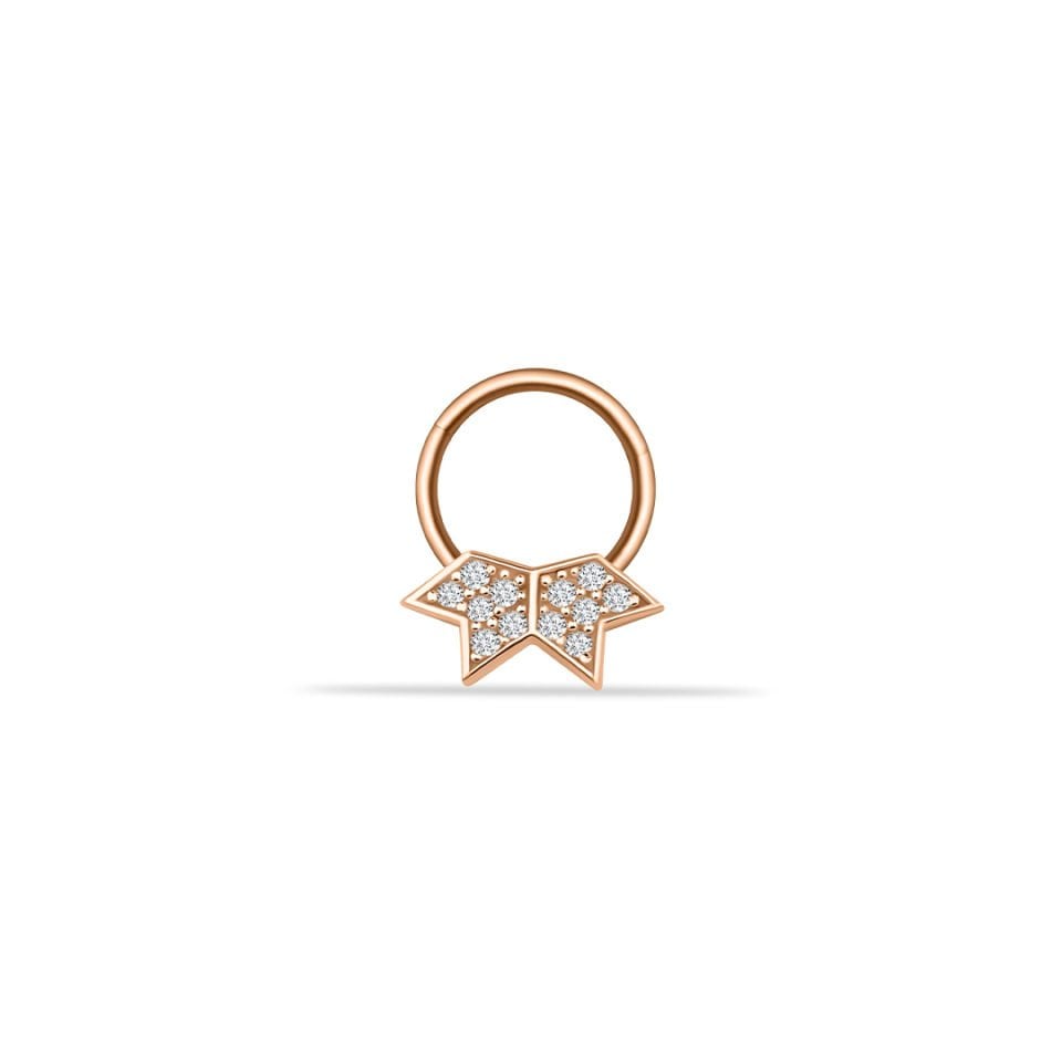 Taşlı Star Helix Piercing