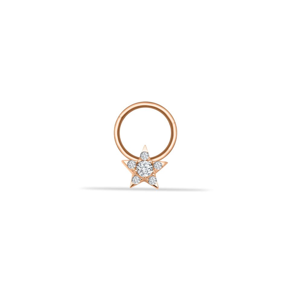 Taşlı Yıldız Motifli Helix Piercing