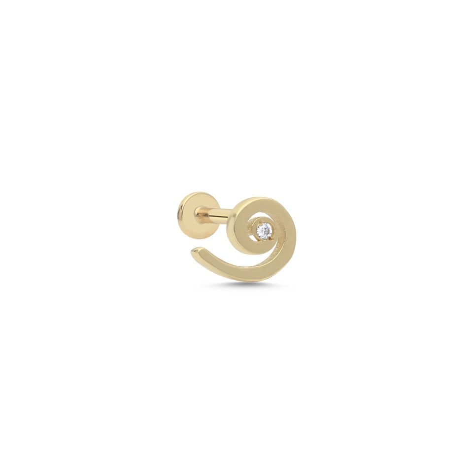 Spiral Taşlı Tragus Piercing