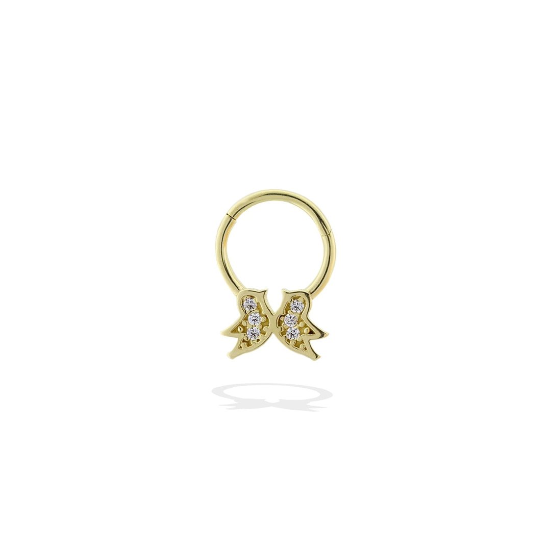 Taşlı Çivi Motifli Helix Piercing