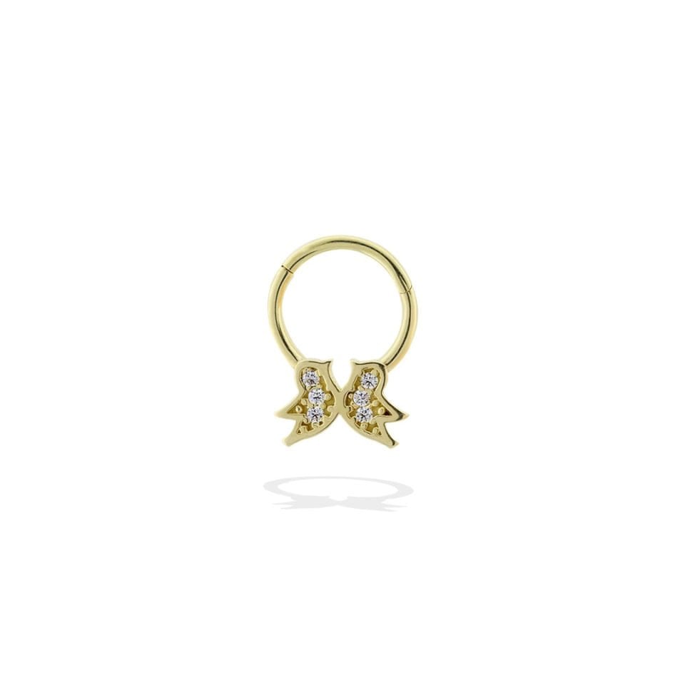 Taşlı Çivi Motifli Helix Piercing