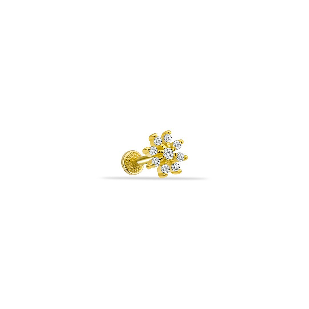 Dokuz Taşlı Çiçek Tragus Piercing