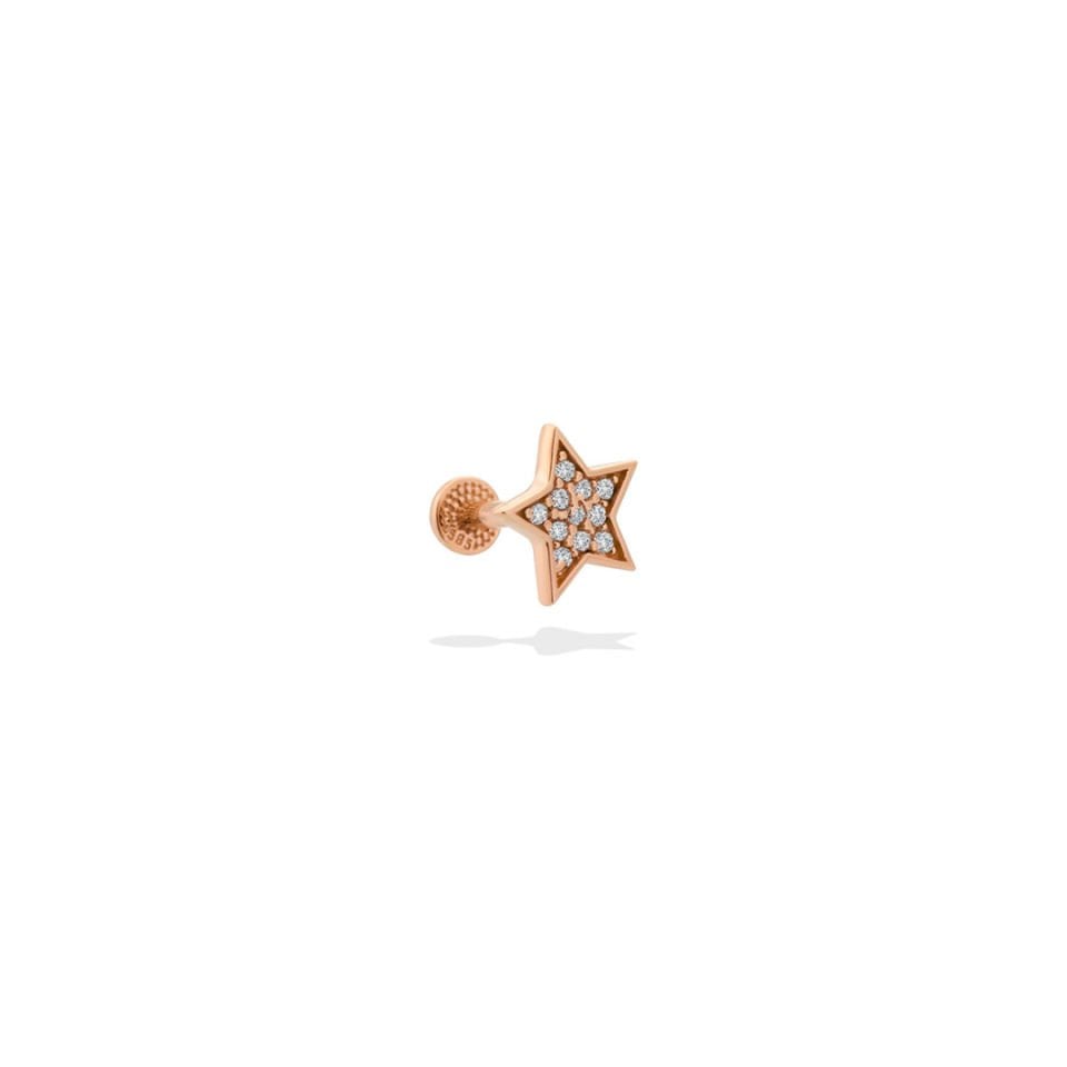 Tırnaklı Taşlı Star Tragus Piercing