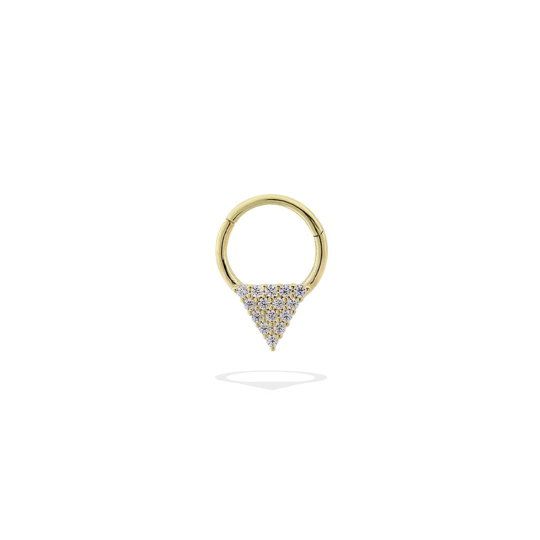 Taşlı Üçgen Motifli Helix Piercing