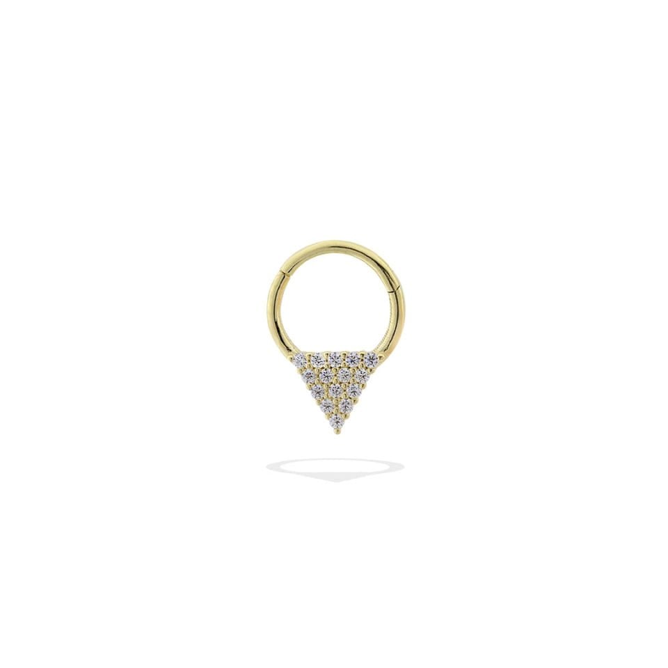Taşlı Üçgen Motifli Helix Piercing