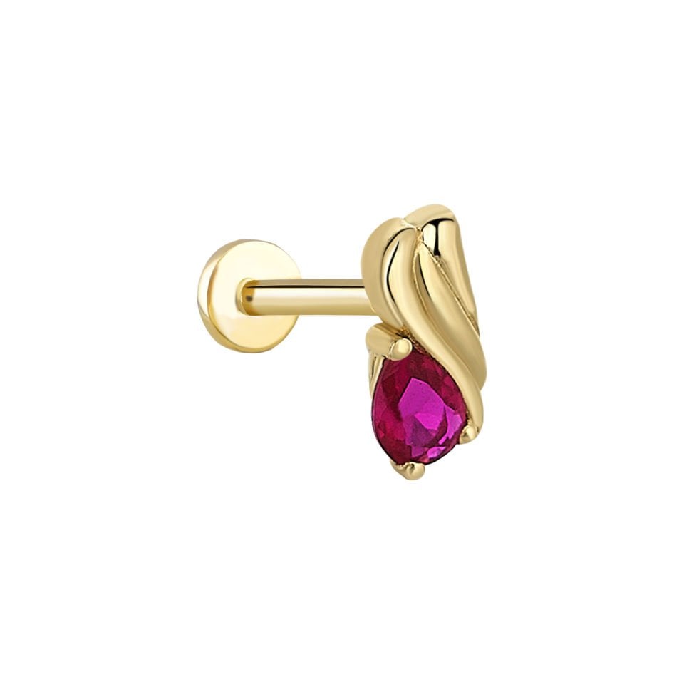 Pembe Taşlı Kuyruk Tragus Piercing