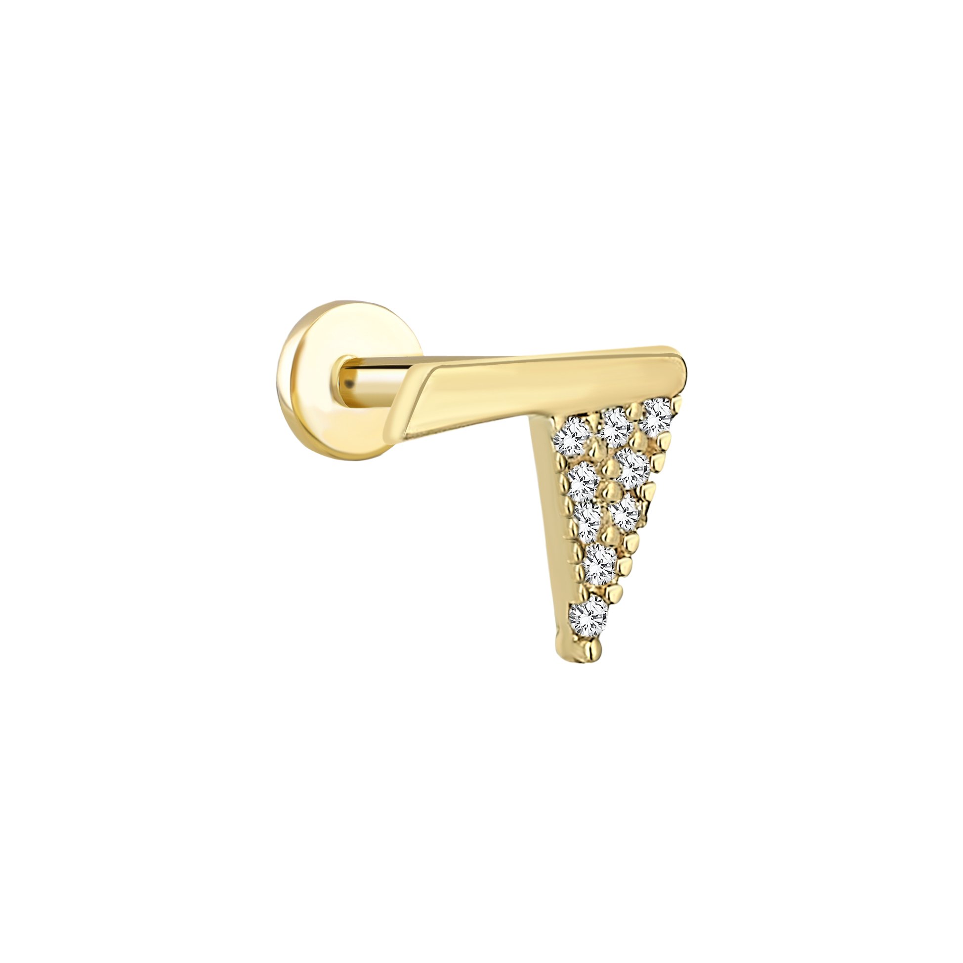 Flama Sıra Taşlı Tragus Piercing