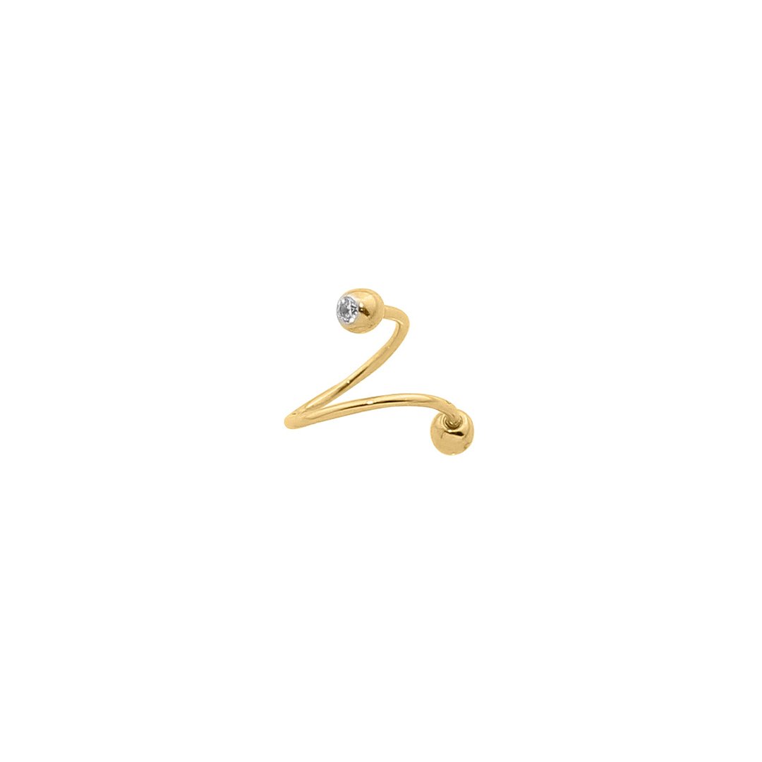İki Ucu Taşlı Kıvrımlı Helix Piercing