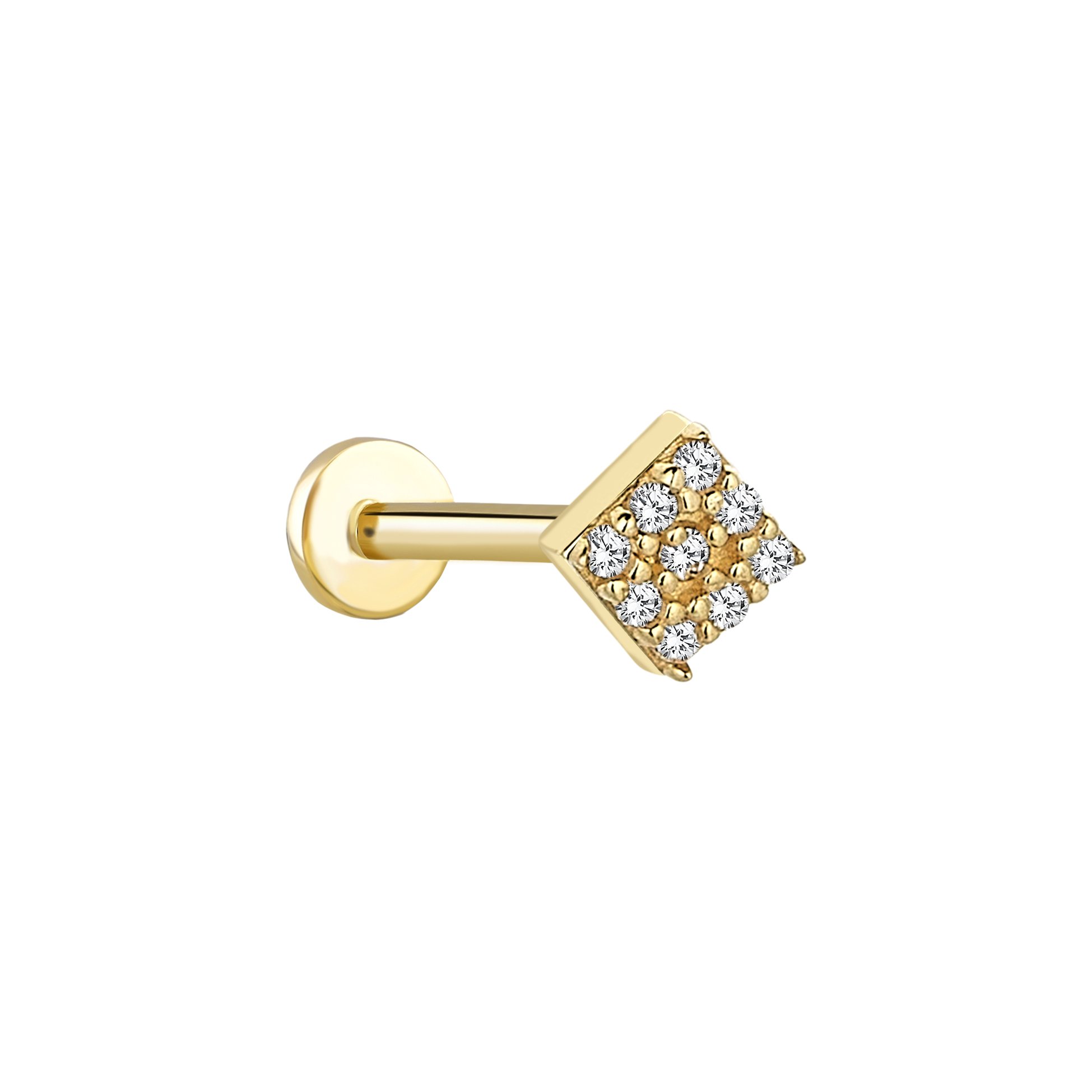 Kare Taşlı Tragus Piercing