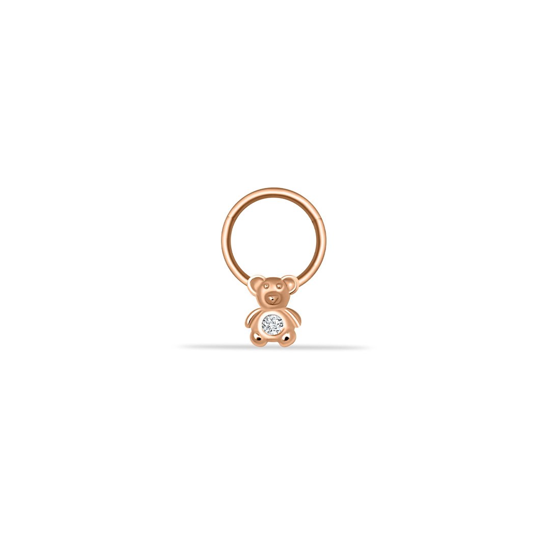 Taşlı Ayıcık Motifli Helix Piercing