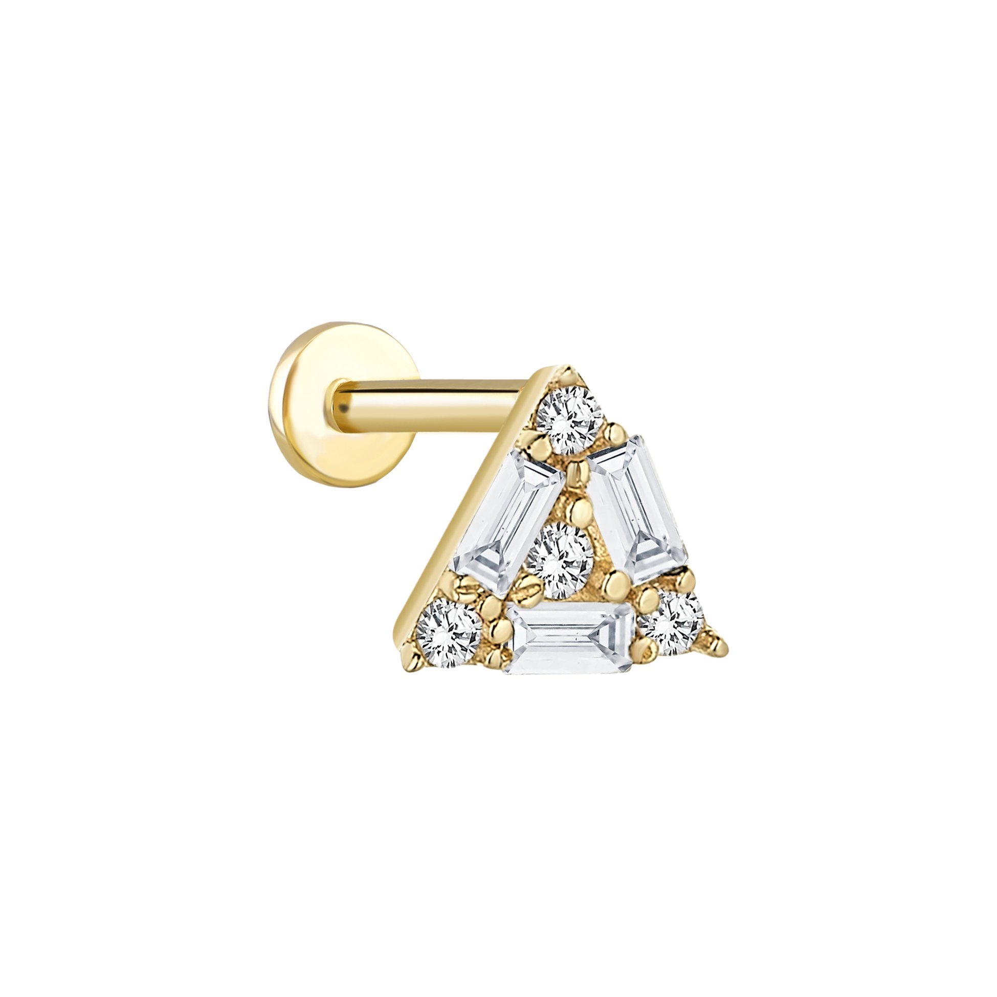 Üçgen Baget Taşlı Tragus Piercing