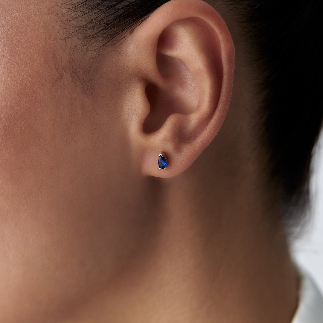Swarovski Taşlı Lacivert Küpe