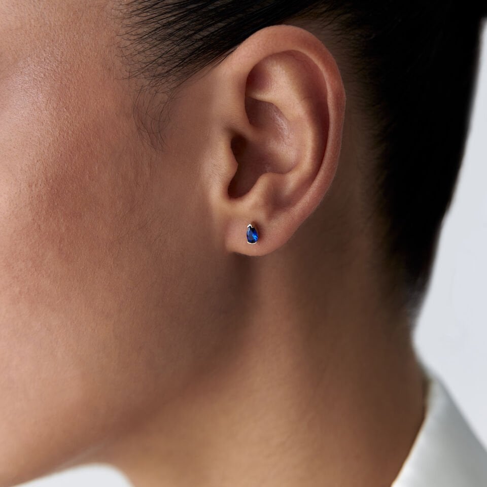 Swarovski Taşlı Lacivert Küpe