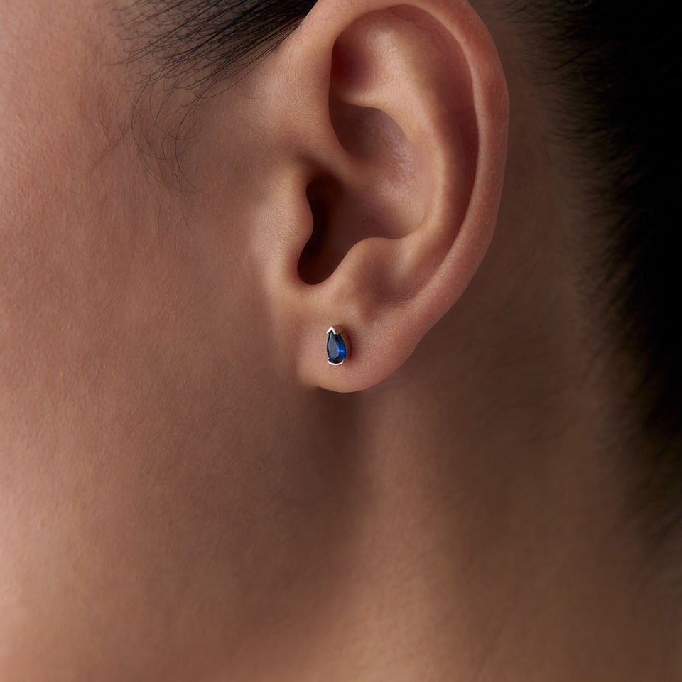 Swarovski Taşlı Lacivert Küpe