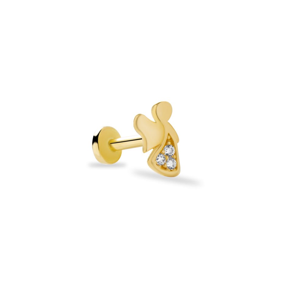 Taşlı Melek Figür Tragus Piercing
