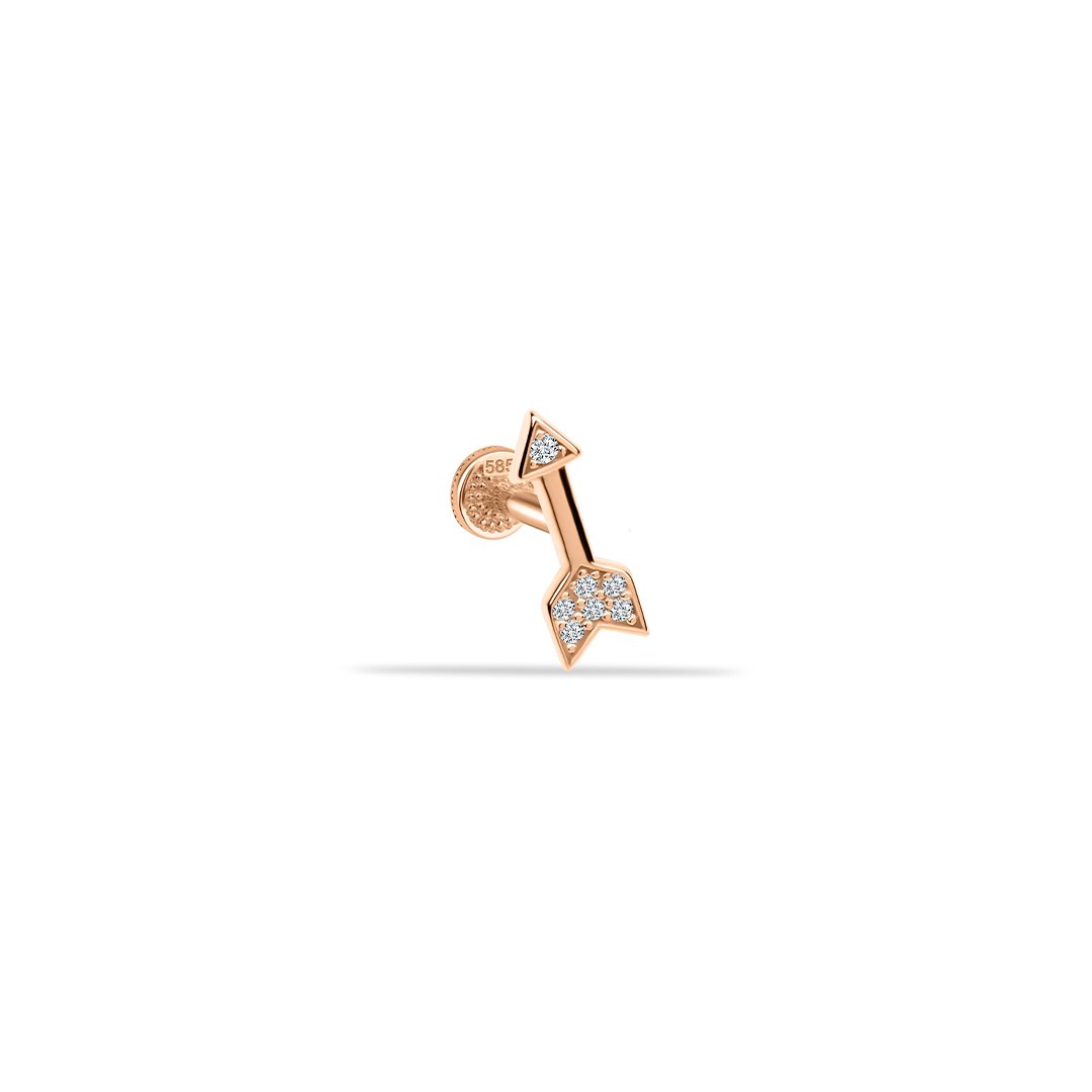 Taşlı Ok Motifli Tragus Piercing
