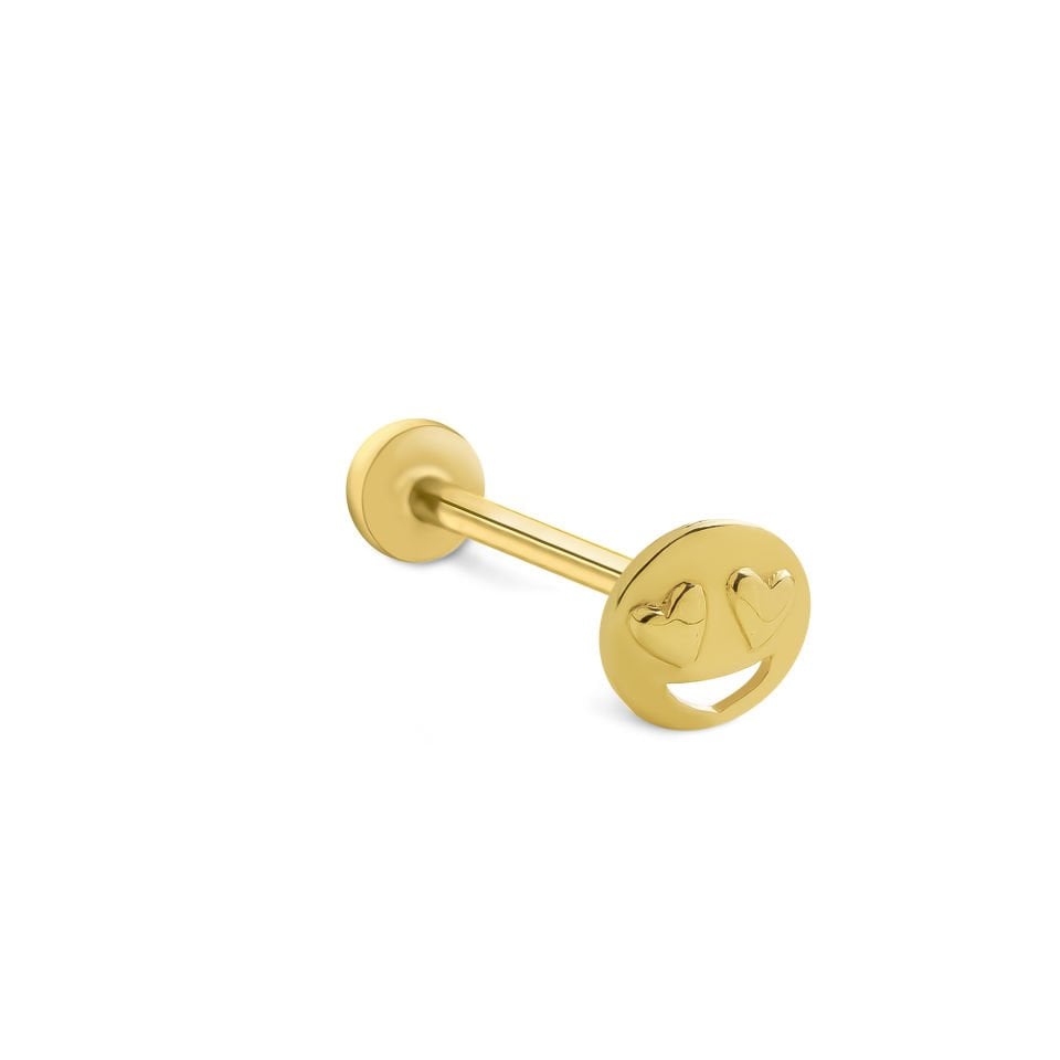 Emoji Kalp Göz Tragus Piercing