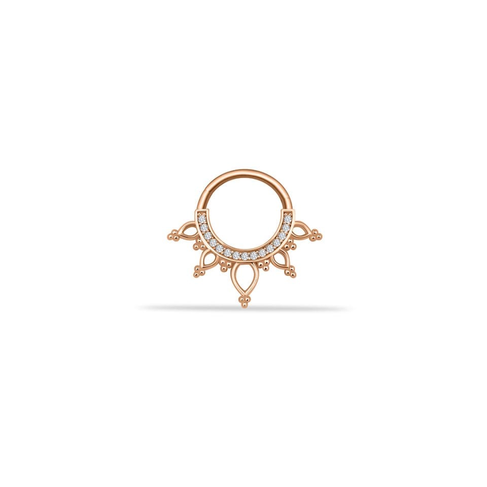 Taşlı Taç Motifli Helix Piercing