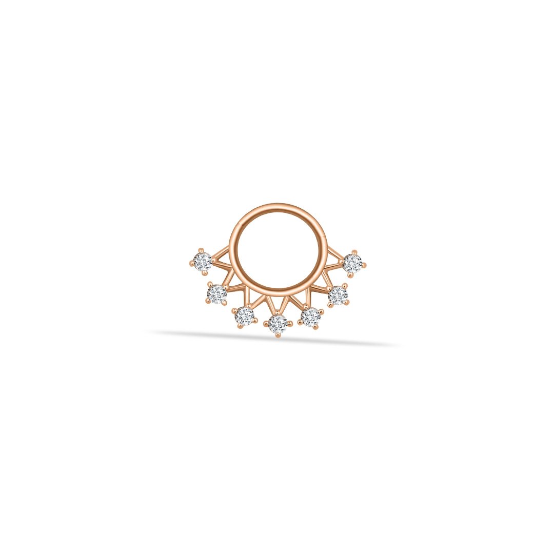 Yedi Taşlı Taç Helix Piercing