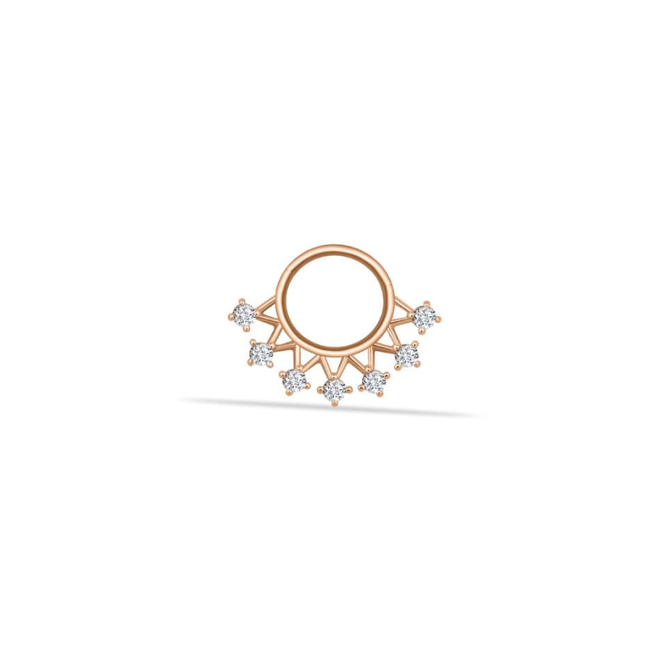 Yedi Taşlı Taç Helix Piercing