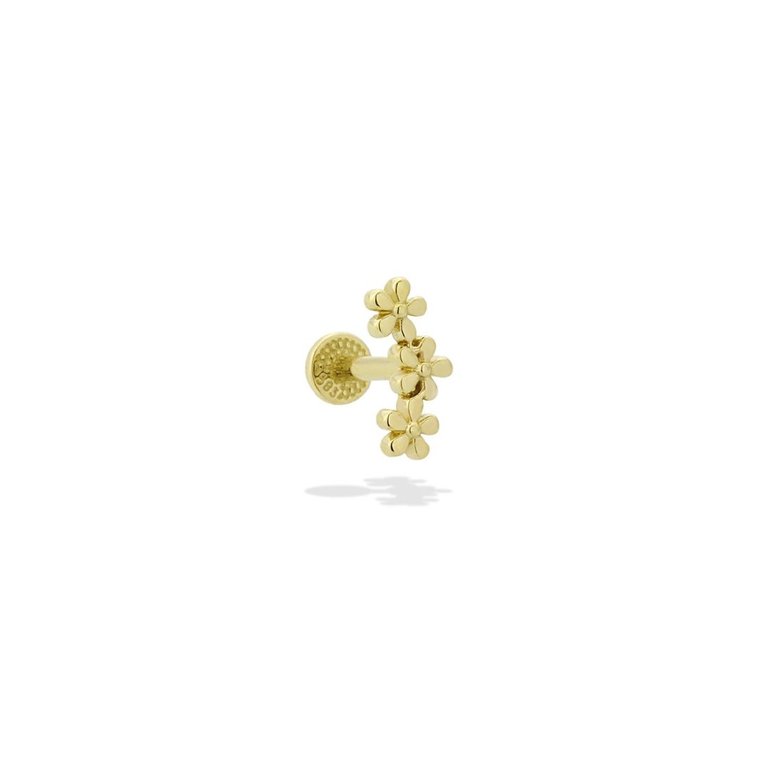 Üç Çiçek Motifli Tragus Piercing