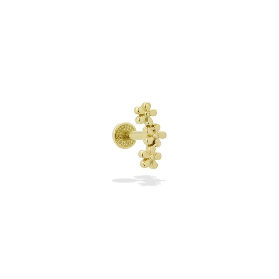 Üç Çiçek Motifli Tragus Piercing