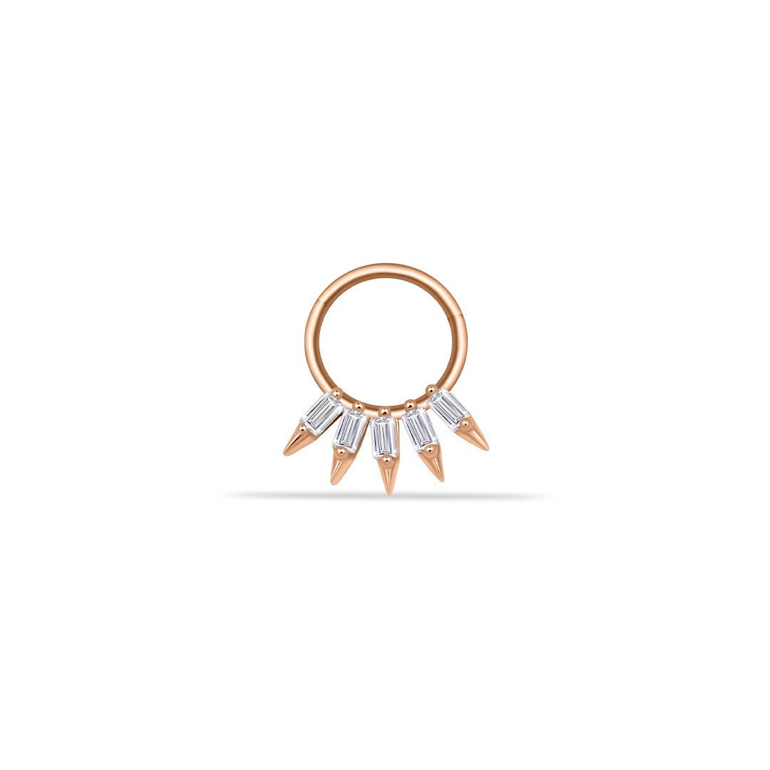 Baget Taşlı Diken Motifli Helix Piercing