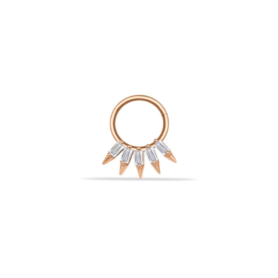 Baget Taşlı Diken Motifli Helix Piercing