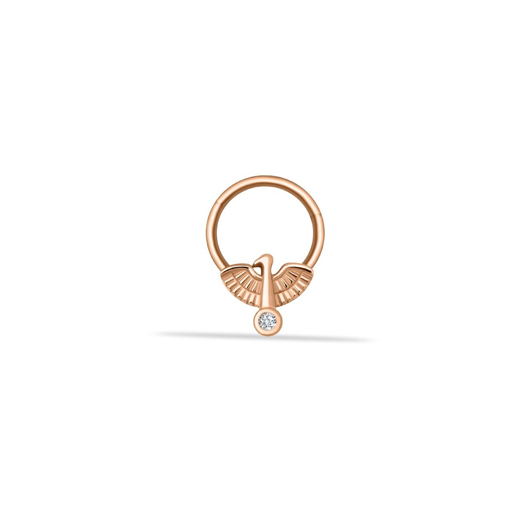Taşlı Kuş Motifli Helix Piercing
