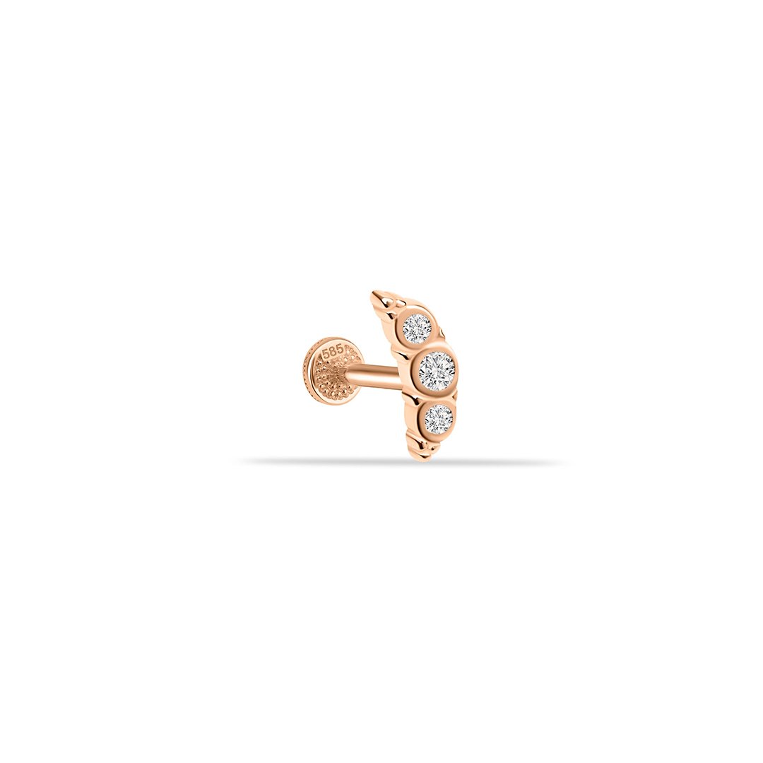 Üç Taşlı Kruvasan Tragus Piercing