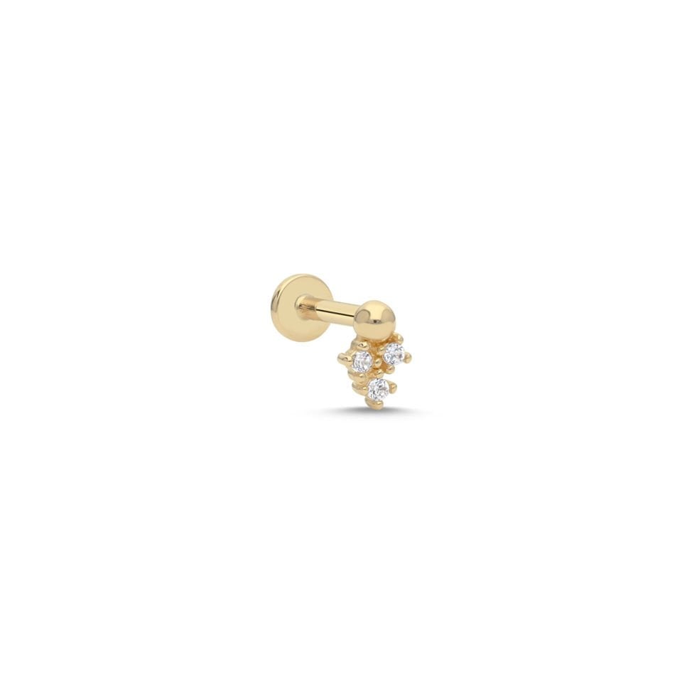 Üç Taşlı Tragus Piercing