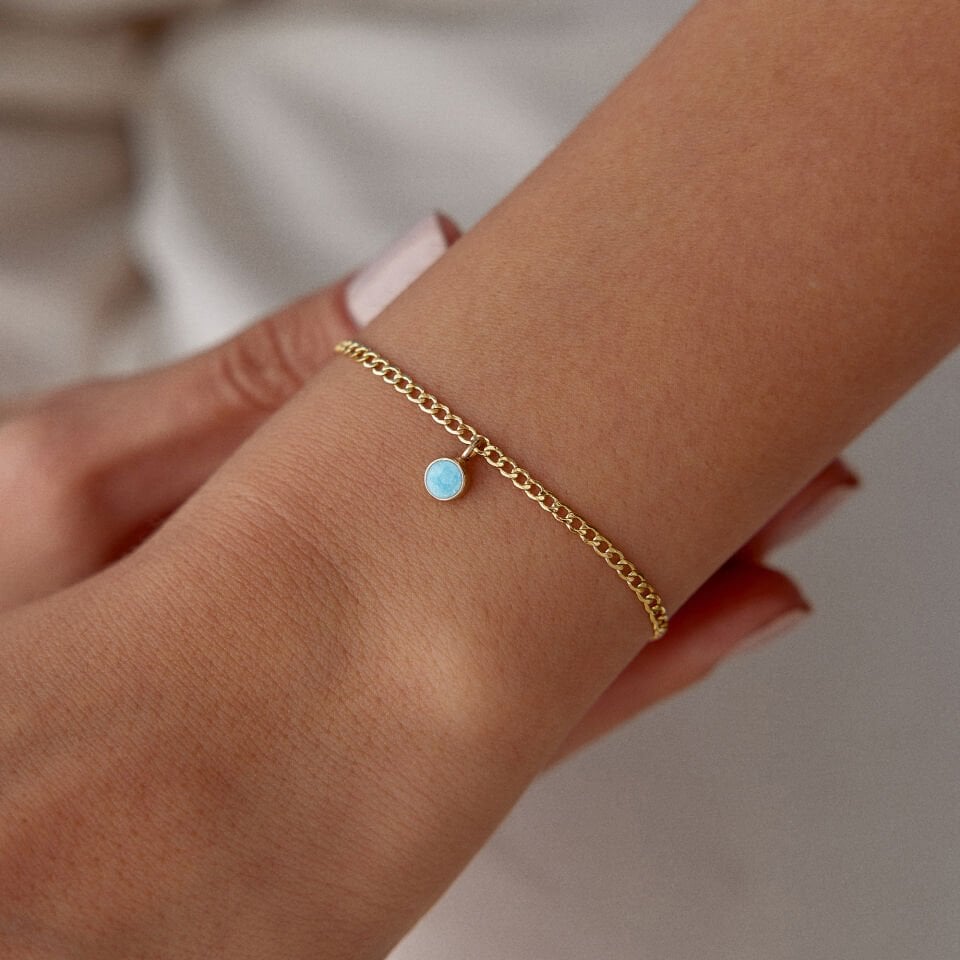 Yuvarlak Aqua Charm Bileklik