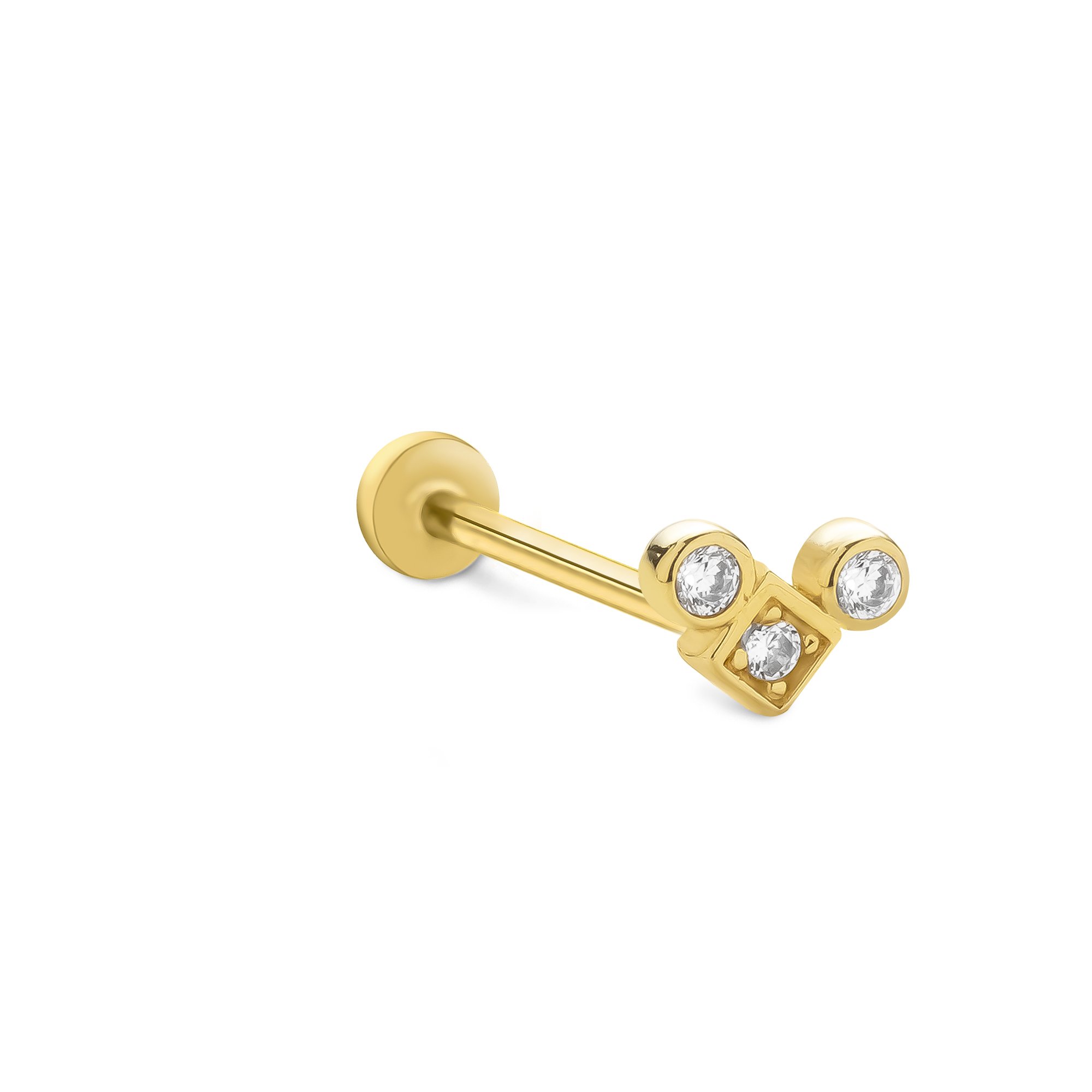Nokta & Kare Taşlı Tragus Piercing