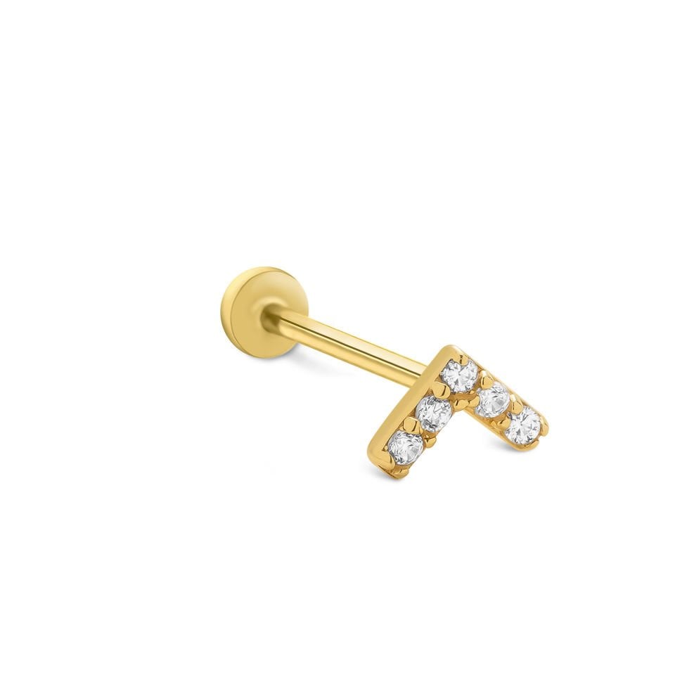 V Taşlı Tragus Piercing