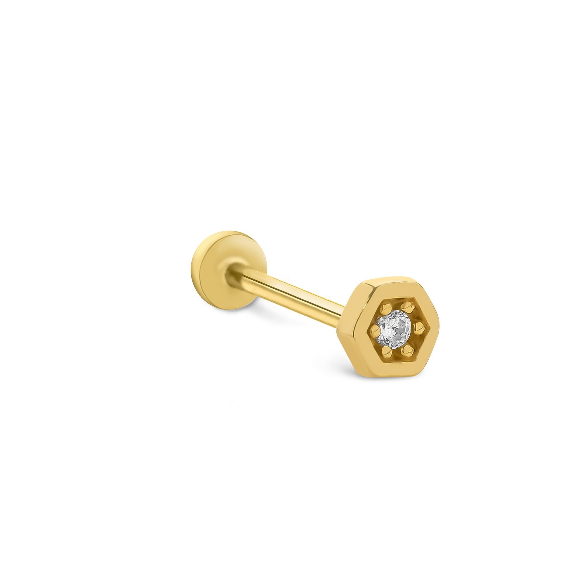 Altıgen Tektaş Tragus Piercing