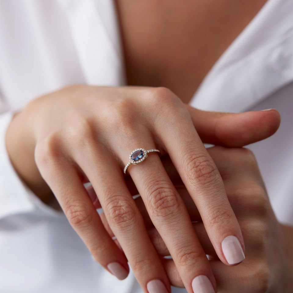 Oval Safir Simit Yüzük