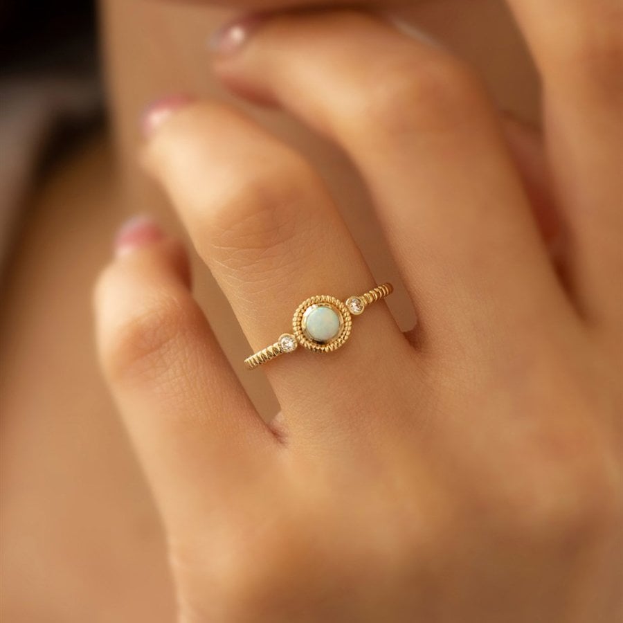 Opal Ay Taşı Yüzük