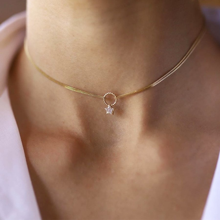 Yıldızlı Choker Kolye