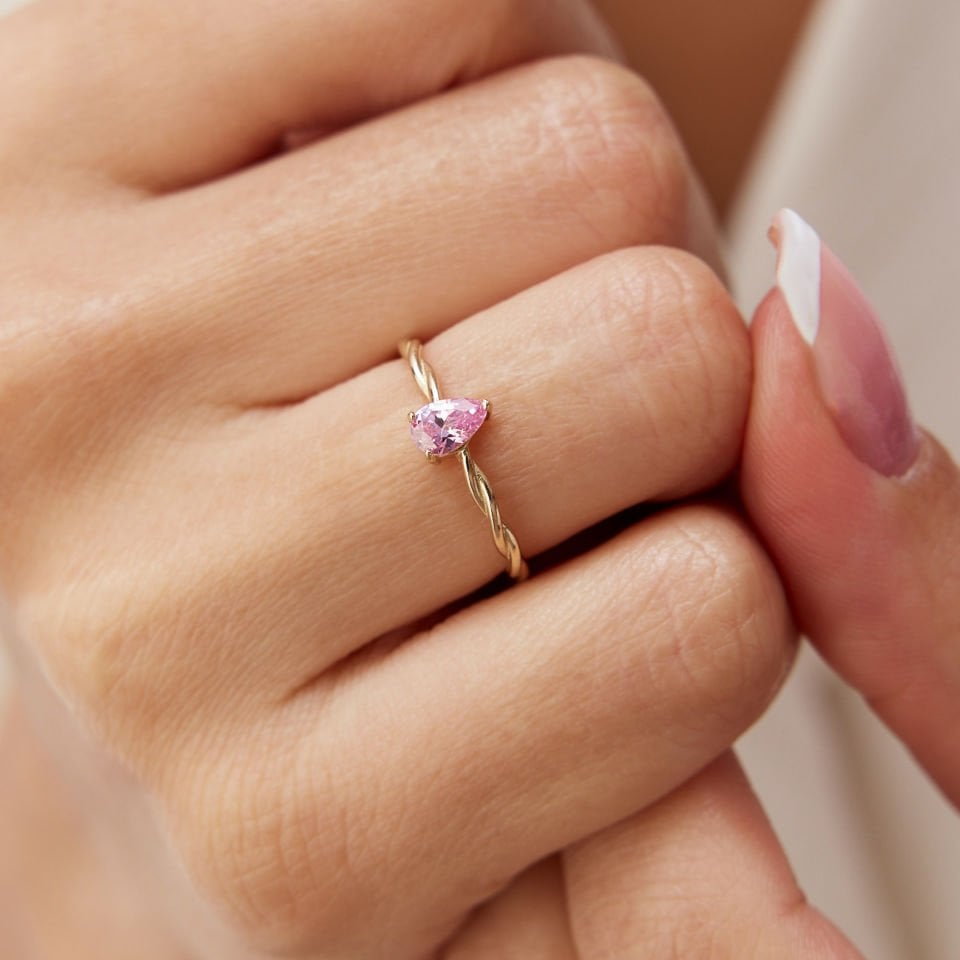 Pink Damla Burgu Yüzük