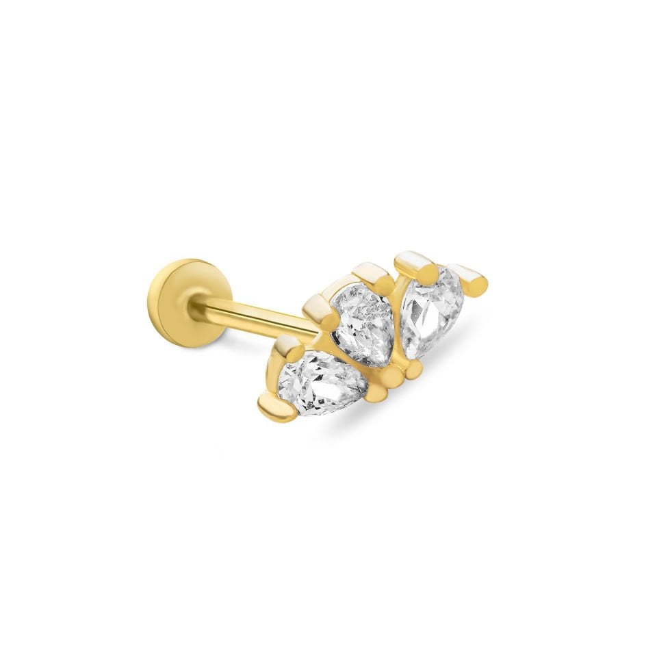 Üç Damla Taş Tragus Piercing